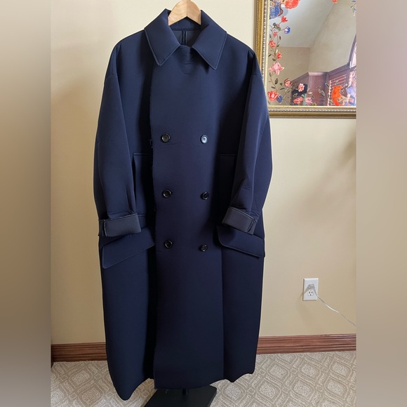 TOGA Jackets & Blazers - Toga Archives Coat Double-Breasted Neoprene Navy Size 10 US (40 French)